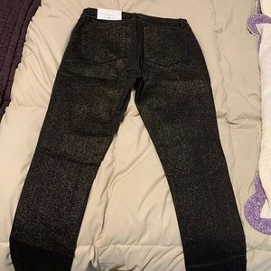 Black/gold LOFT skinny jeans